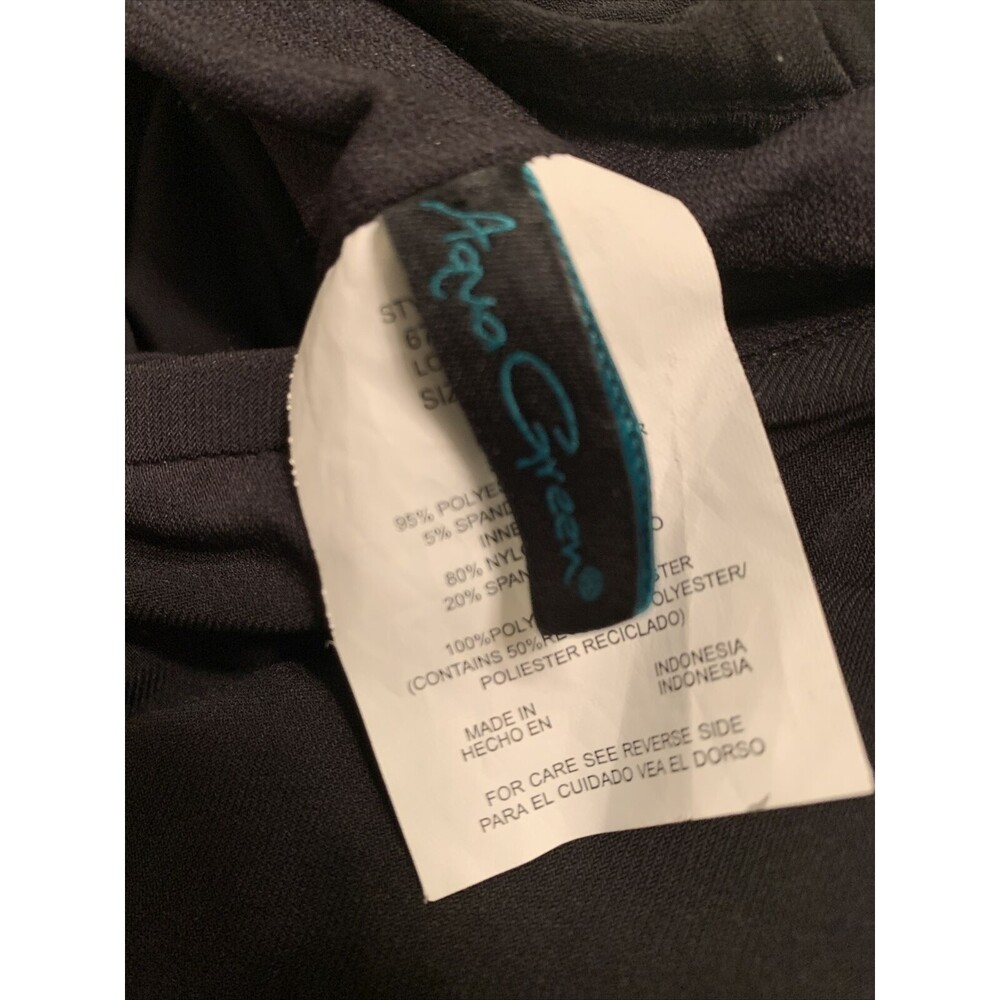 Women's Black High Neck Swim Romper with Pockets One Piece Swimsuit Aqua Sz 24W - Picture 2 of 16